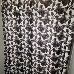 Floral Black and White shower Curtain